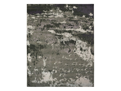 Grey 8'0" x 9'10" Modern / Contemporary Hand knotted Wool/Silk Rug - Sku: O078144