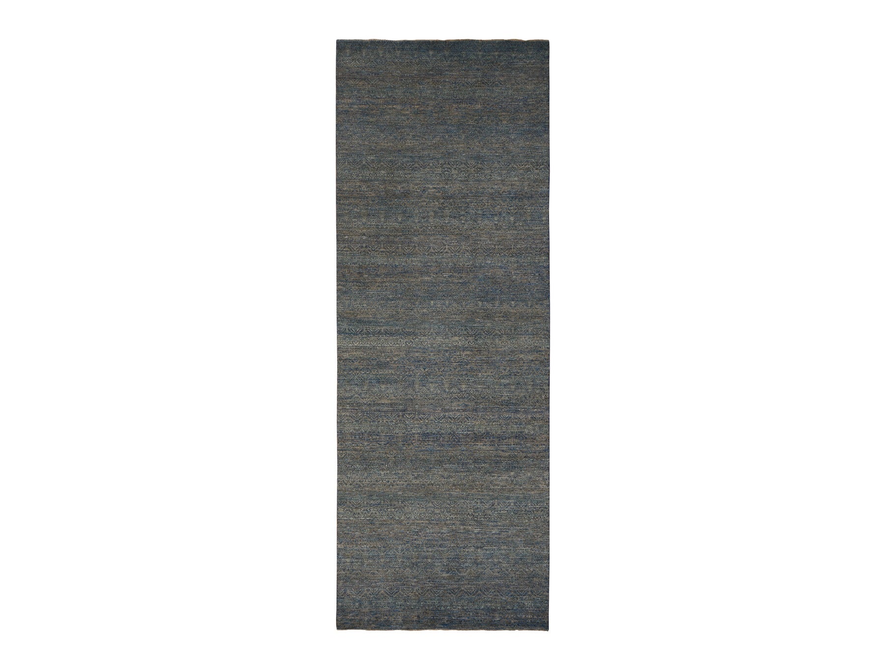 Blue 5'0" x 14'0" Modern / Contemporary Hand knotted Wool Rug - Sku: O078148
