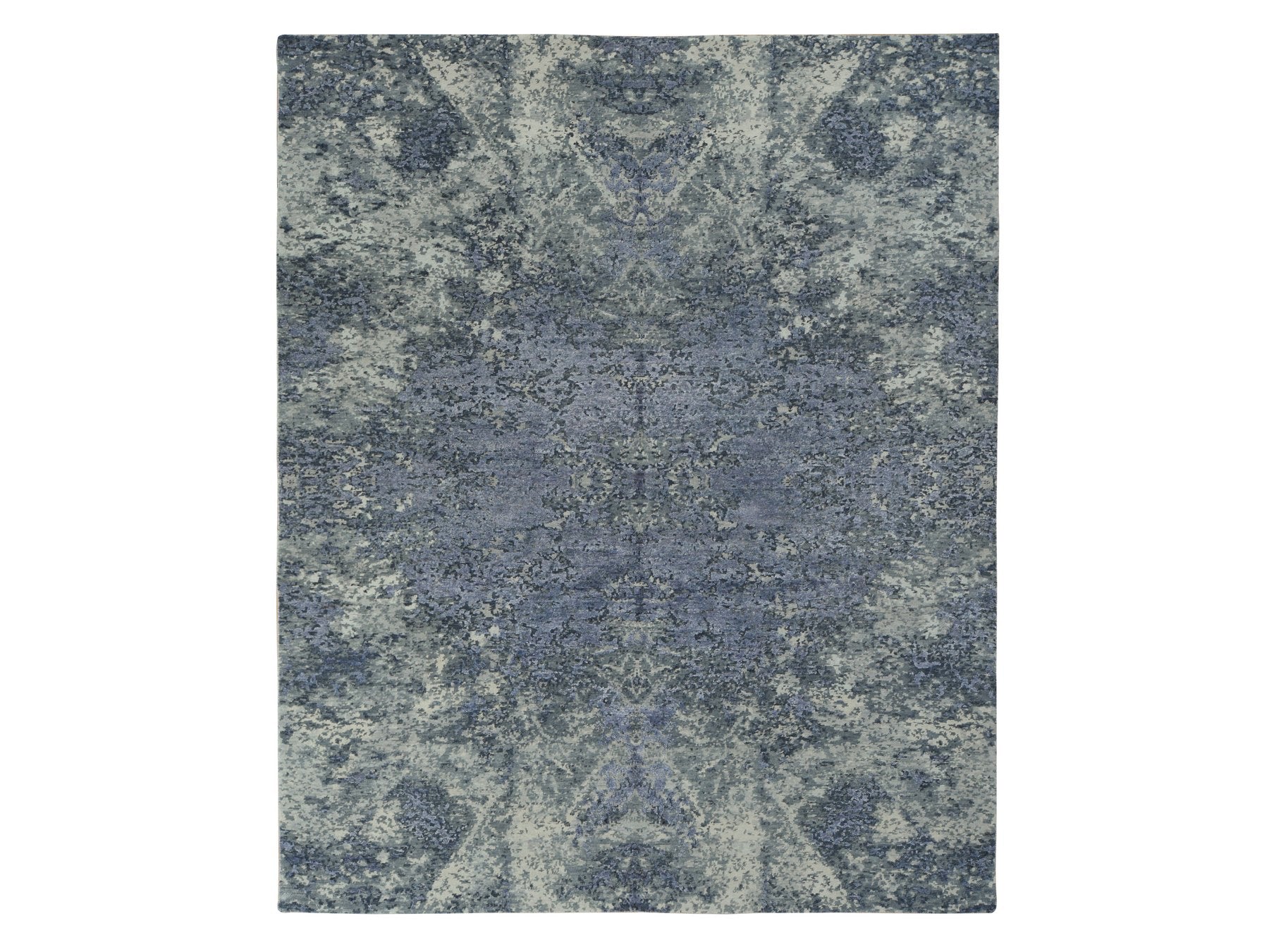 Modern / Contemporary hand-knotted wool/silk rug in Purple, 8'0" x 9'8", SKU O078150