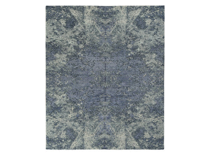 Purple 8'0" x 9'8" Modern / Contemporary Hand knotted Wool/Silk Rug - Sku: O078150