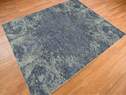 Modern / Contemporary hand-knotted wool/silk rug in Purple, 8'0" x 9'8", SKU O078150