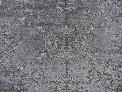 Purple 8'0" x 9'8" Modern / Contemporary Hand knotted Wool/Silk Rug - Sku: O078150