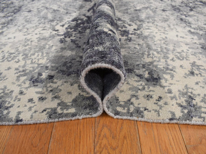 Purple 8'0" x 9'8" Modern / Contemporary Hand knotted Wool/Silk Rug - Sku: O078150
