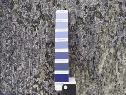Purple 8'0" x 9'8" Modern / Contemporary Hand knotted Wool/Silk Rug - Sku: O078150