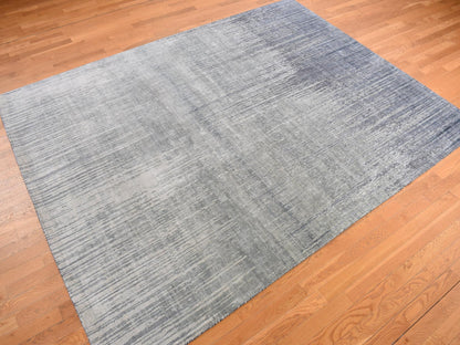 Grey 8'0" x 10'4" Modern / Contemporary Hand knotted Wool/Silk Rug - Sku: O078155