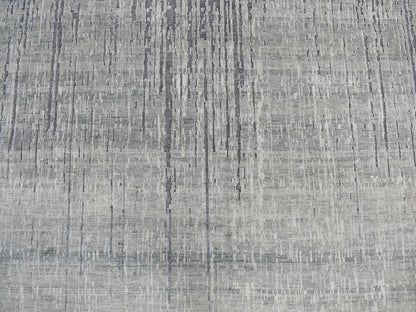 Grey 8'0" x 10'4" Modern / Contemporary Hand knotted Wool/Silk Rug - Sku: O078155