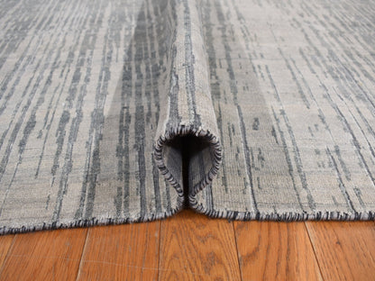 Grey 8'0" x 10'4" Modern / Contemporary Hand knotted Wool/Silk Rug - Sku: O078155