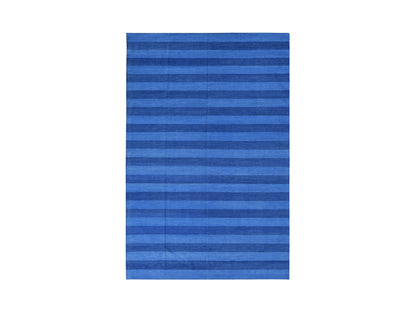 Flatweave / Kilim hand-knotted wool rug in Blue, 6'0" x 9'3", SKU O078160