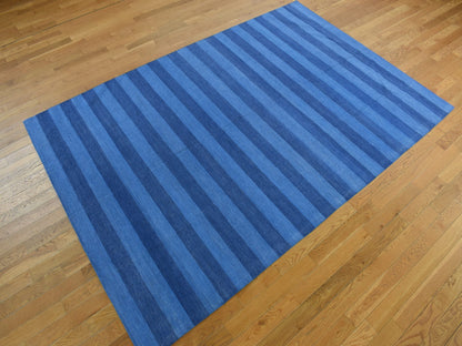 Flatweave / Kilim hand-knotted wool rug in Blue, 6'0" x 9'3", SKU O078160