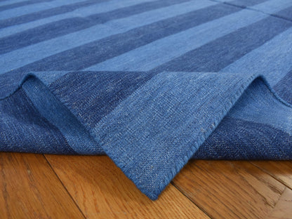 Flatweave / Kilim hand-knotted wool rug in Blue, 6'0" x 9'3", SKU O078160