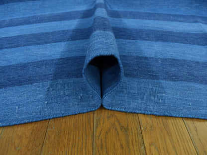 Flatweave / Kilim hand-knotted wool rug in Blue, 6'0" x 9'3", SKU O078160