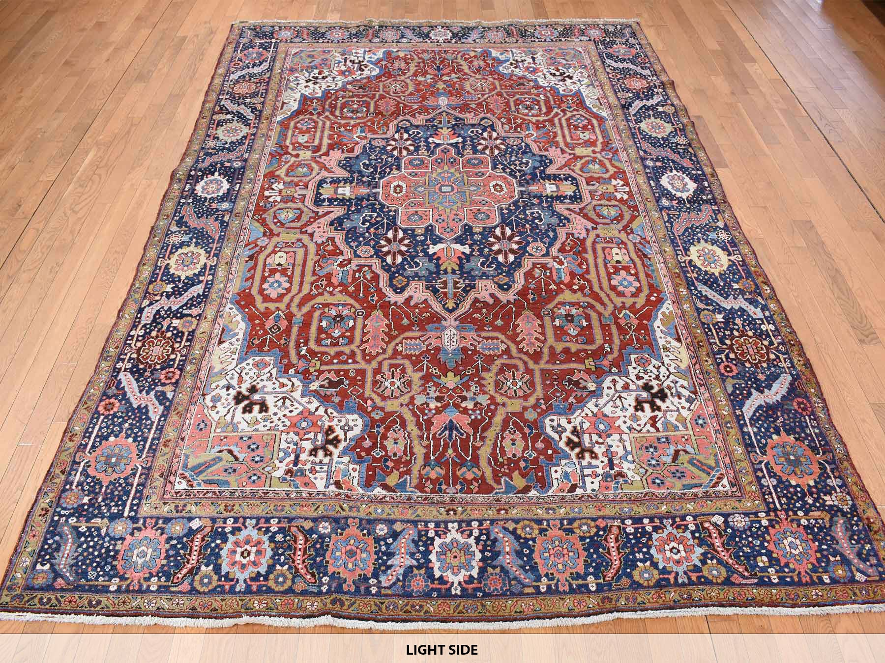 Heriz Antique hand-knotted wool rug in Red, 8'3" x 11'9", SKU O078162