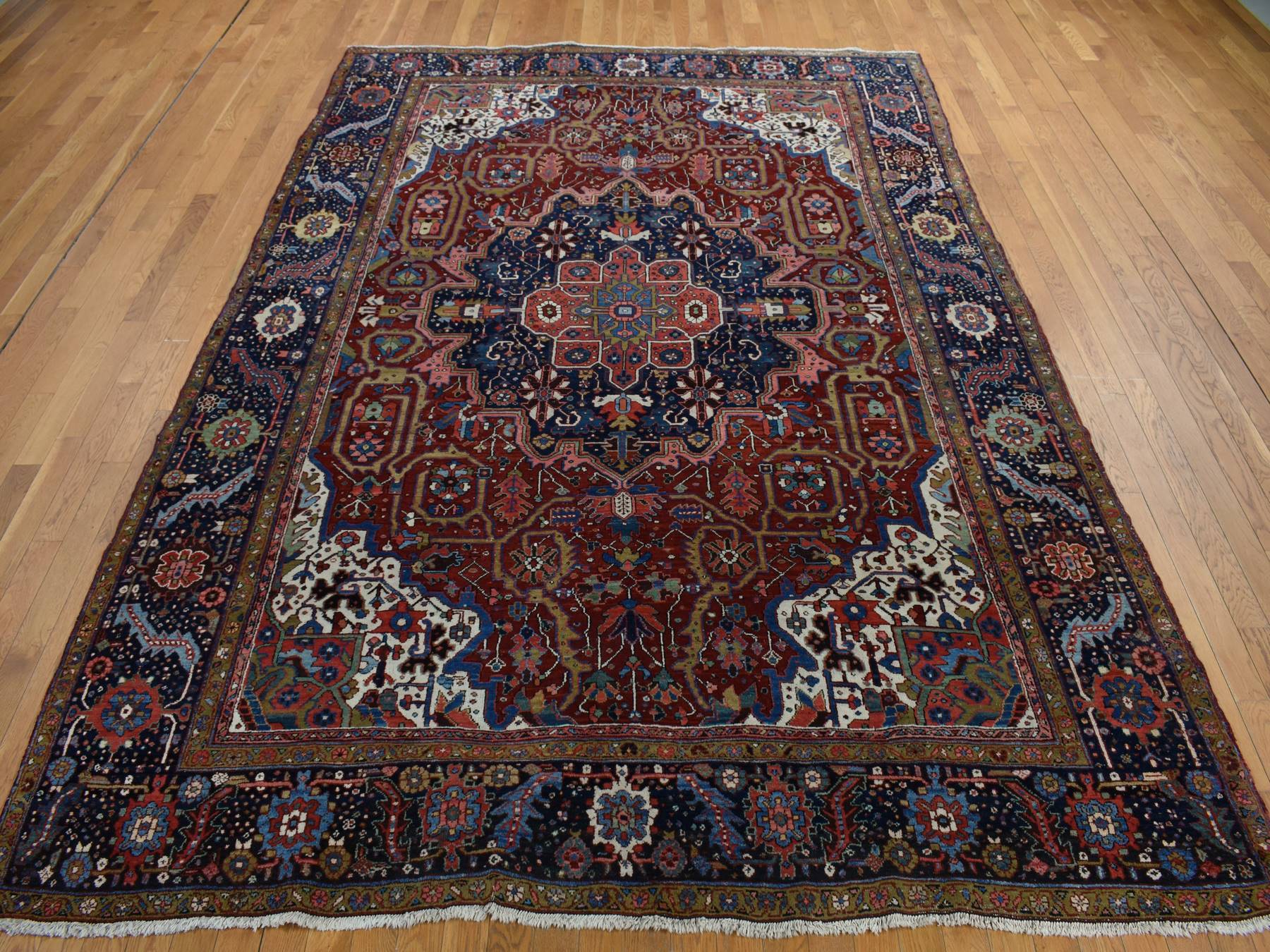 Heriz Antique hand-knotted wool rug in Red, 8'3" x 11'9", SKU O078162