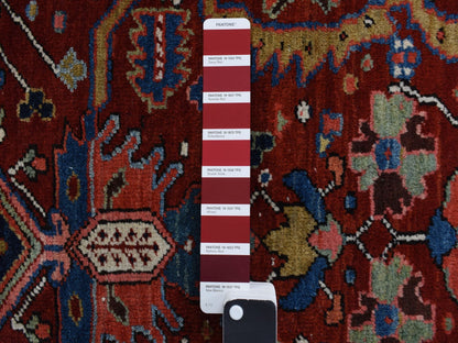 Heriz Antique hand-knotted wool rug in Red, 8'3" x 11'9", SKU O078162