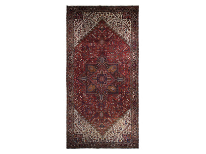 Red 10'9" x 22'5" Heriz Hand knotted Wool Rug - Sku: O078172