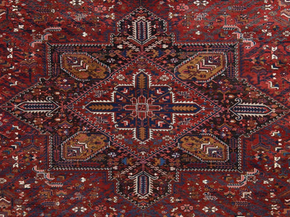Red 10'9" x 22'5" Heriz Hand knotted Wool Rug - Sku: O078172