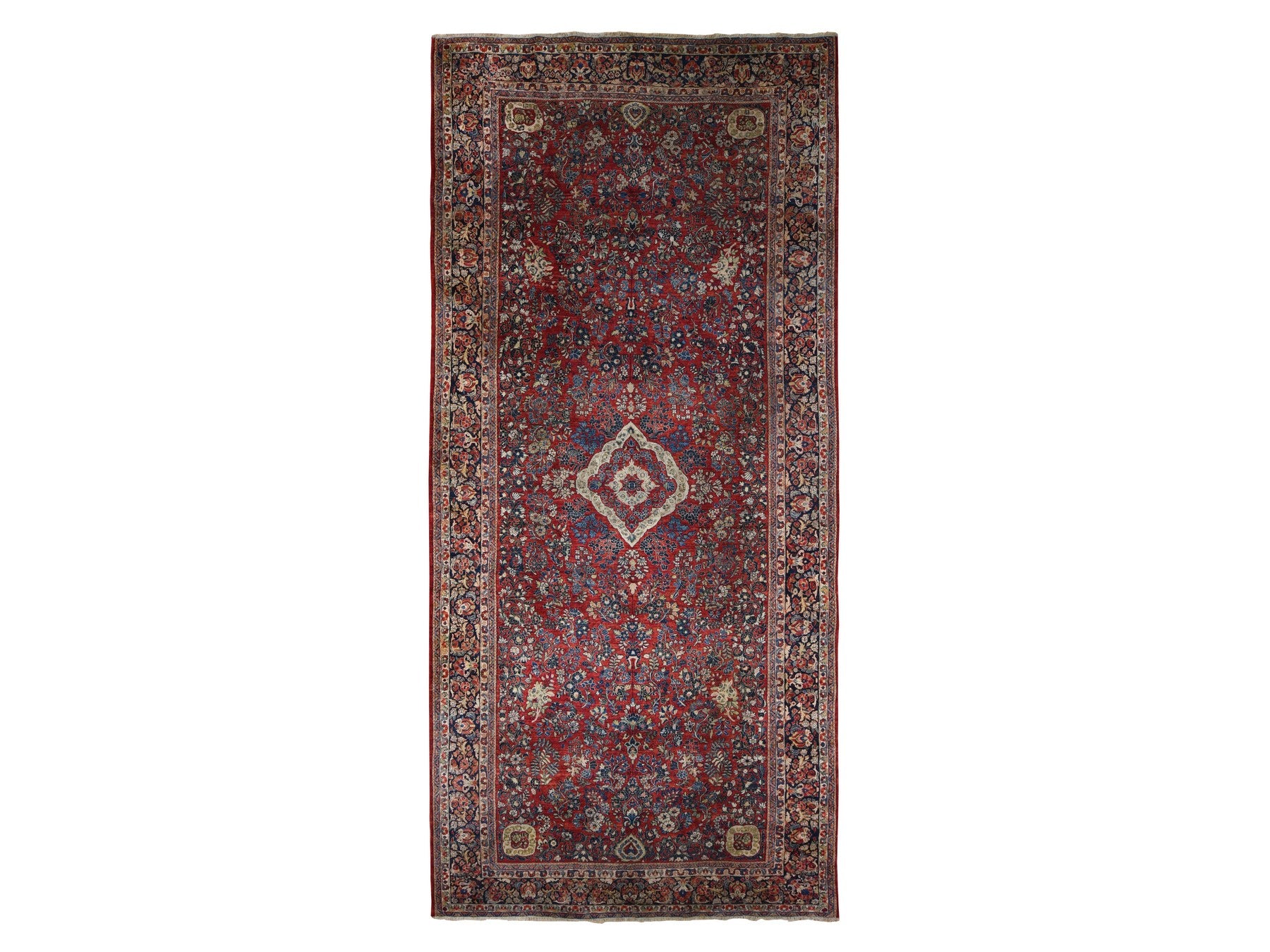 Sarouk Antique hand-knotted wool rug in Red, 9'0" x 19'4", SKU O078173