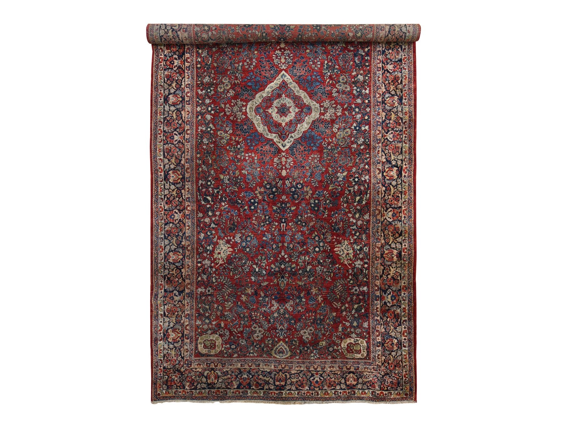 Sarouk Antique hand-knotted wool rug in Red, 9'0" x 19'4", SKU O078173