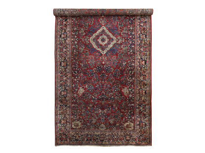 Sarouk Antique hand-knotted wool rug in Red, 9'0" x 19'4", SKU O078173