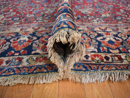 Red 9'0" x 19'4" Antique Hand knotted Wool Rug - Sku: O078173