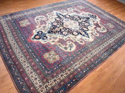 Red 11'1" x 15'4" Antique Hand knotted Wool Rug - Sku: O078174