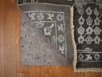 Modern / Contemporary hand-knotted wool/silk rug in Brown, 9'1" x 11'10", SKU O078176
