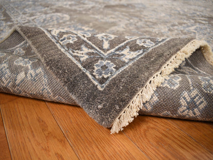 Modern / Contemporary hand-knotted wool/silk rug in Brown, 9'1" x 11'10", SKU O078176