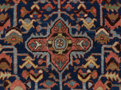 Heriz Antique hand-knotted wool rug in Blue, 4'6" x 5'6", SKU O078184