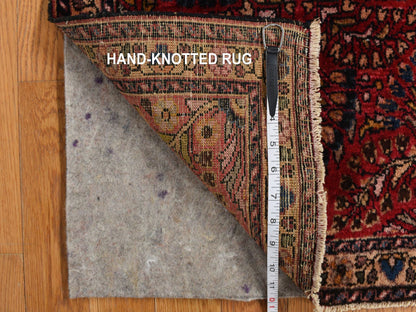 Red 2'0" x 2'6" Antique Hand knotted Wool Rug - Sku: O078187