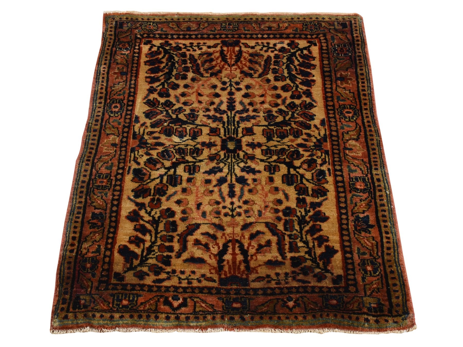Sarouk Antique hand-knotted wool rug in Yellow, 2'0" x 3'0", SKU O078191