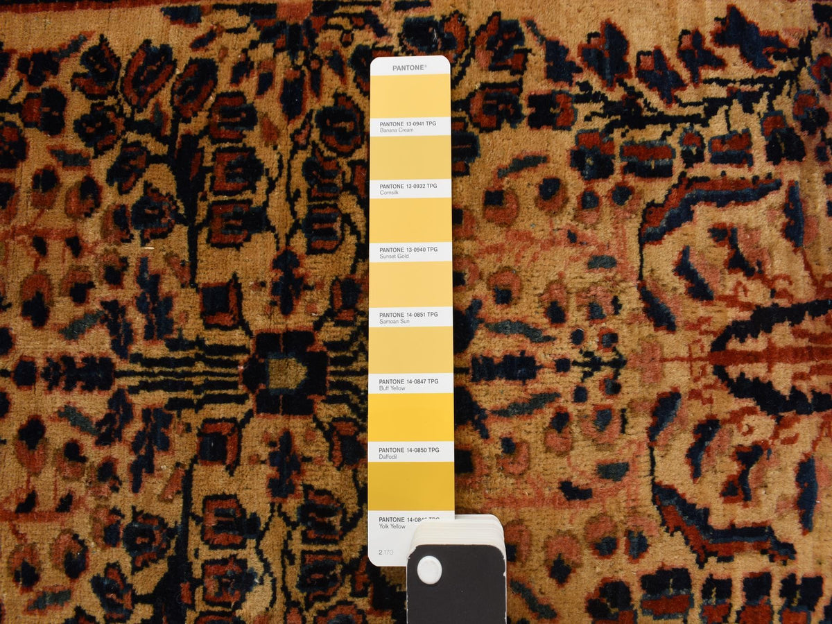 Sarouk Antique hand-knotted wool rug in Yellow, 2'0" x 3'0", SKU O078191