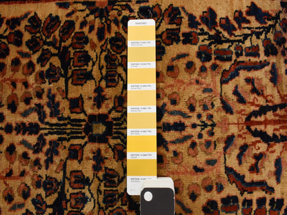Sarouk Antique hand-knotted wool rug in Yellow, 2'0" x 3'0", SKU O078191
