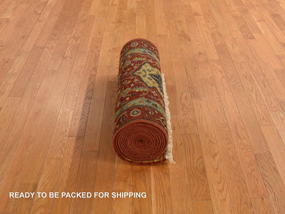 Red 2'7" x 17'7" Traditional Hand knotted Wool Rug - Sku: O078209