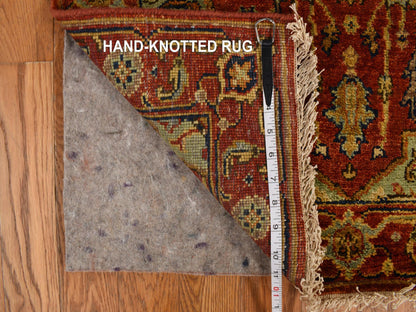 Red 2'7" x 17'7" Traditional Hand knotted Wool Rug - Sku: O078209