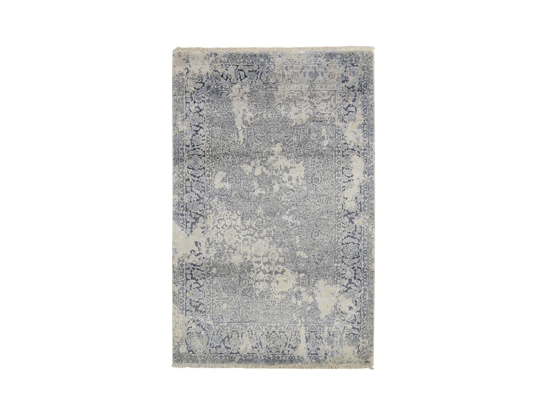 Transitional hand-knotted wool rug in Blue, 4'0" x 6'0", SKU O078222
