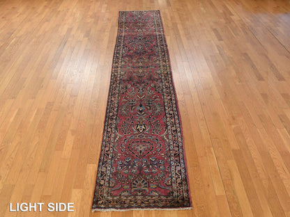 Purple 2'7" x 13'4" Persian Hand knotted Wool Rug - Sku: O078231