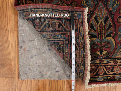 Purple 2'7" x 13'4" Persian Hand knotted Wool Rug - Sku: O078231