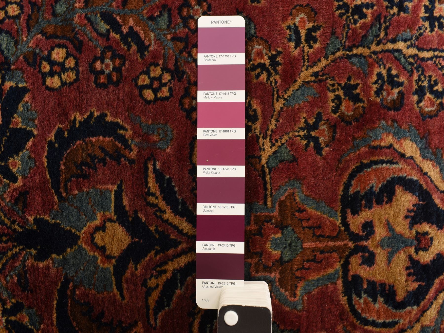Sarouk Persian hand-knotted wool runner in Purple, 2'7" x 13'4", SKU O078231