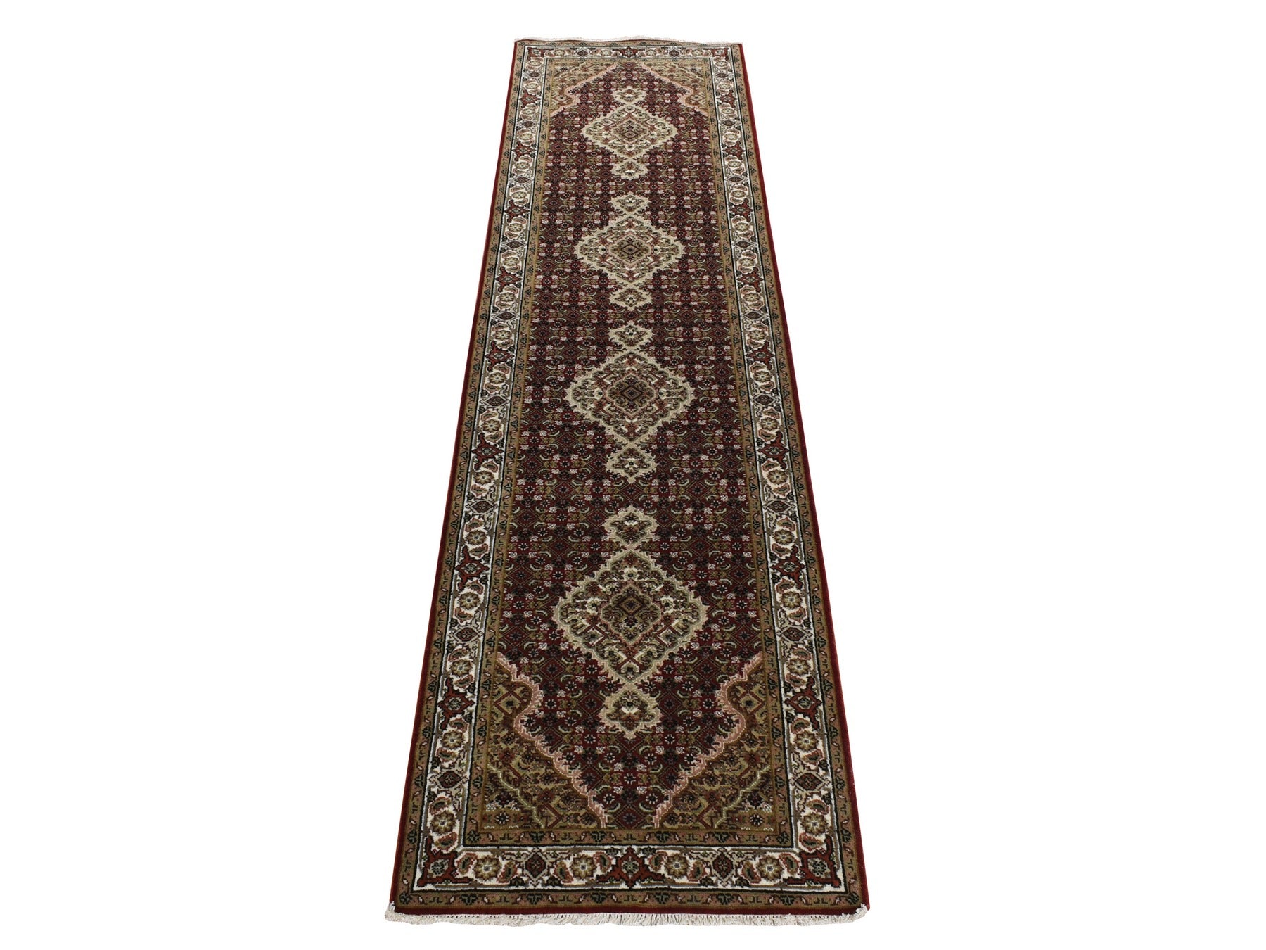 Tabriz Traditional hand-knotted wool runner in Red, 2'7" x 12'0", SKU O078247