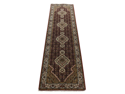 Red 2'7" x 12'0" Traditional Hand knotted Wool Rug - Sku: O078247