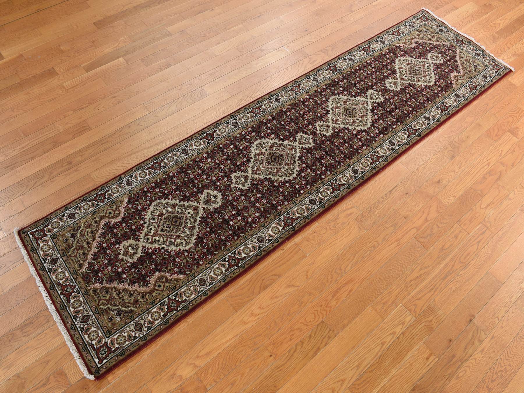 Tabriz Traditional hand-knotted wool runner in Red, 2'7" x 12'0", SKU O078247