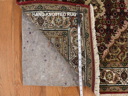 Red 2'7" x 12'0" Traditional Hand knotted Wool Rug - Sku: O078247