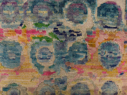 Modern / Contemporary hand-knotted silk runner in Blue, 2'7" x 10'2", SKU O078249