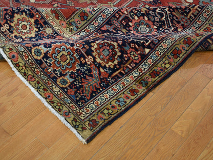 Red 12'1" x 19'2" Antique Hand knotted Wool Rug - Sku: O078261