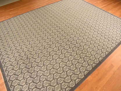 Grey 11'8" x 15'0" Oushak And Peshawar Hand knotted Wool Rug - Sku: O078262