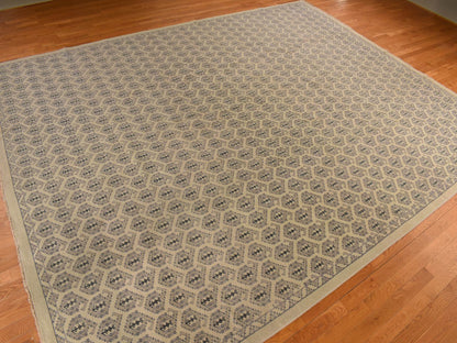 Oushak / Peshawar hand-knotted wool rug in Ivory, 11'8" x 14'9", SKU O078264