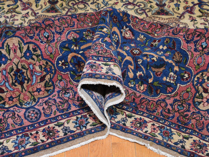 Ivory 13'5" x 19'8" Antique Hand knotted Wool Rug - Sku: O078265