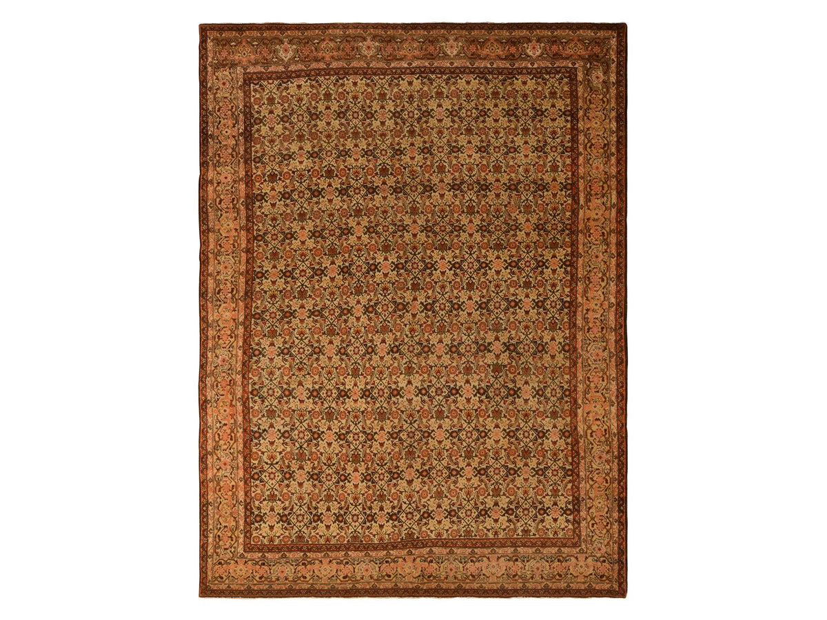 Tabriz Antique hand-knotted wool rug in Brown, 8'3" x 11'5", SKU O078266