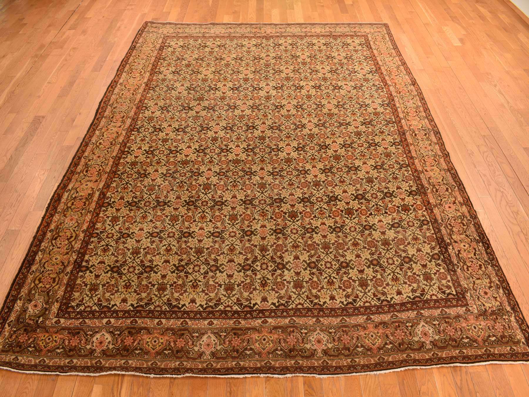 Tabriz Antique hand-knotted wool rug in Brown, 8'3" x 11'5", SKU O078266