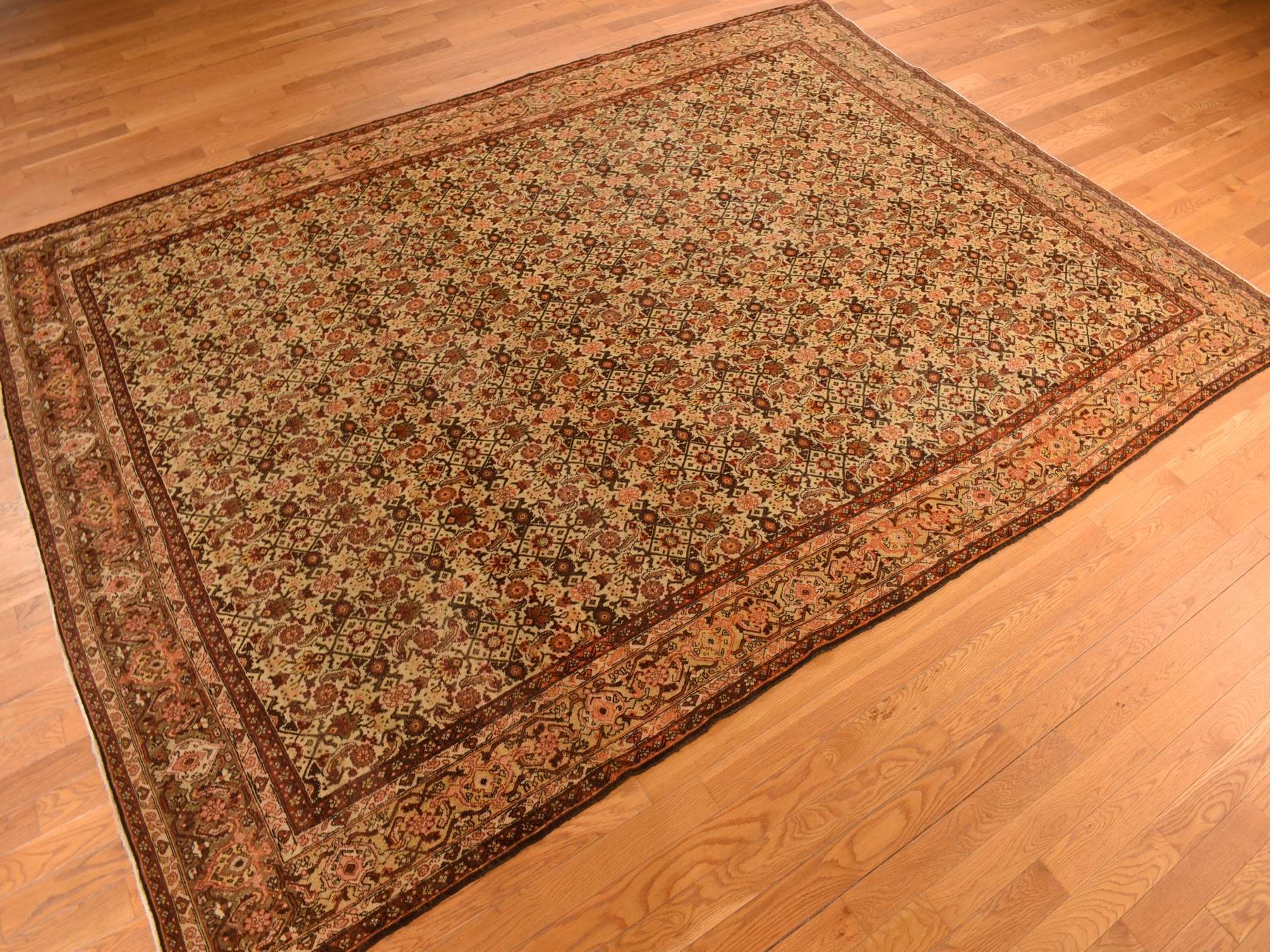 Tabriz Antique hand-knotted wool rug in Brown, 8'3" x 11'5", SKU O078266